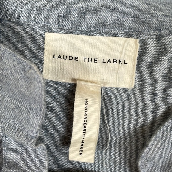 LAUDE THE LABEL Oversized Shirt Dress Chambray Size S/M Relaxed EUC - Picture 5 of 12